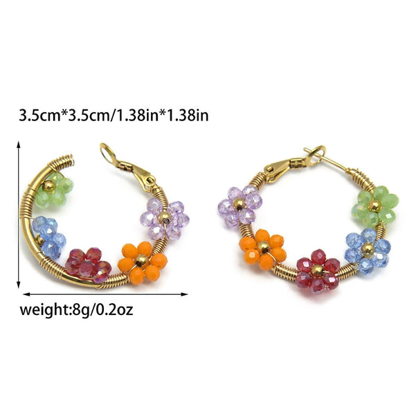 Wholesale Ear Ring Stainless Steel Flower Pattern Titanium Steel Electroplated With Gold