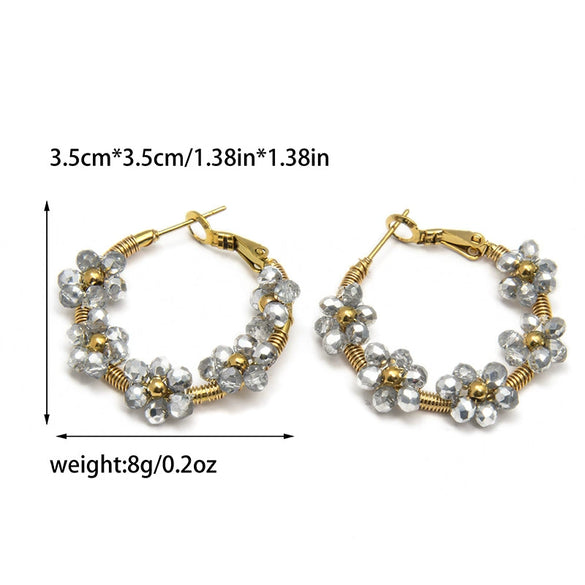 Wholesale Ear Ring Stainless Steel Flower Pattern Titanium Steel Electroplated With Gold