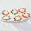 Wholesale Ear Ring Stainless Steel Flower Pattern Titanium Steel Electroplated With Gold