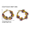 Wholesale Ear Ring Stainless Steel Flower Pattern Titanium Steel Electroplated With Gold