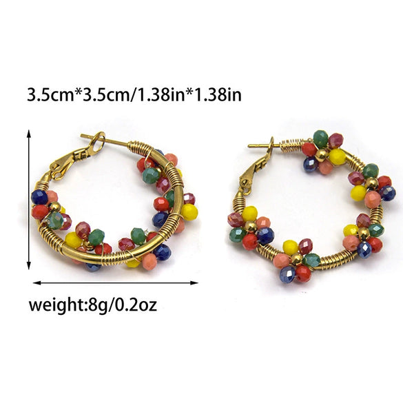 Wholesale Ear Ring Stainless Steel Flower Pattern Titanium Steel Electroplated With Gold