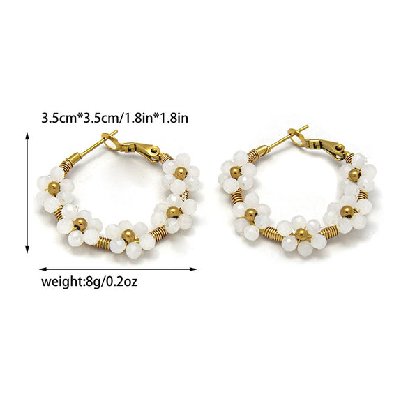 Wholesale Ear Ring Stainless Steel Flower Pattern Titanium Steel Electroplated With Gold