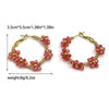 Wholesale Ear Ring Stainless Steel Flower Pattern Titanium Steel Electroplated With Gold