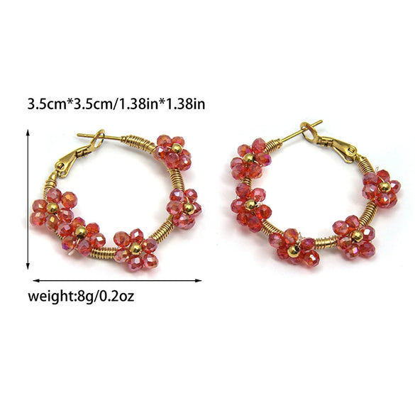 Wholesale Ear Ring Stainless Steel Flower Pattern Titanium Steel Electroplated With Gold