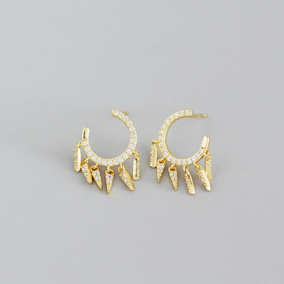 Wholesale Ear Stud Jewelry S925 Sterling Silver Geometric Design Electroplated For Women