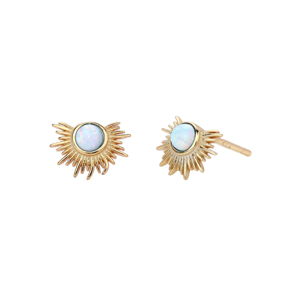 Wholesale Ear Studs S925 Sterling Silver Irregular Fanshaped Semiround Geometric Electroplating Vintage Light Luxury Minimalist Women's