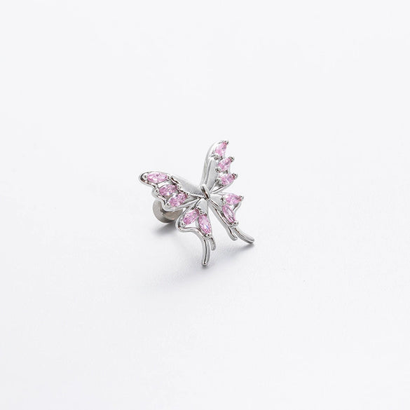 Wholesale Ear Studs Titanium Steel Butterfly Electroplated For Women