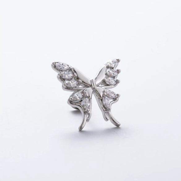 Wholesale Ear Studs Titanium Steel Butterfly Electroplated For Women
