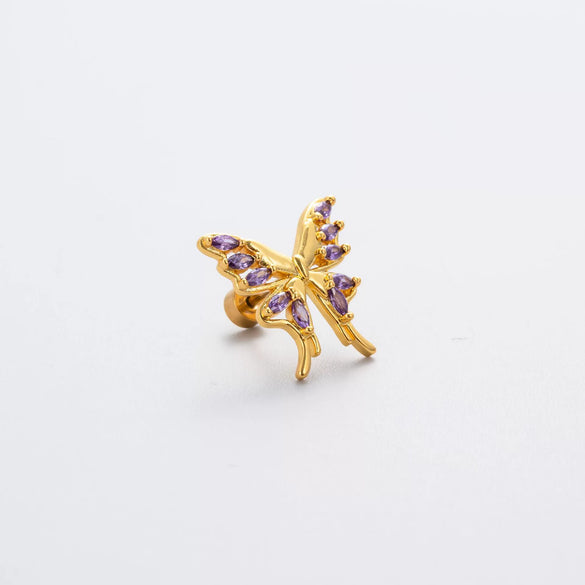 Wholesale Ear Studs Titanium Steel Butterfly Electroplated For Women