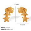 Wholesale Ear Studs 316L Stainless Steel Star Electroplated For Women