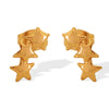 Wholesale Ear Studs 316L Stainless Steel Star Electroplated For Women