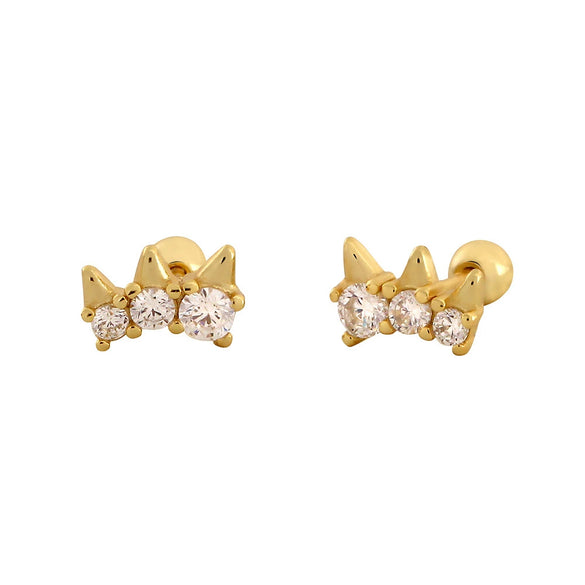 Wholesale Earring 925 Silver Geometric Diamond Rivet Screw Style