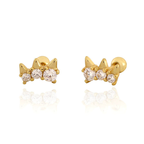 Wholesale Earring 925 Silver Geometric Diamond Rivet Screw Style