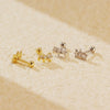 Wholesale Earring 925 Silver Geometric Diamond Rivet Screw Style