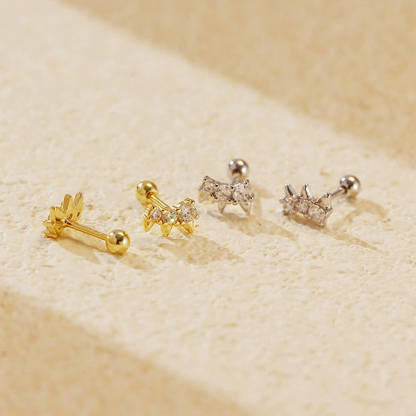 Wholesale Earring 925 Silver Geometric Diamond Rivet Screw Style