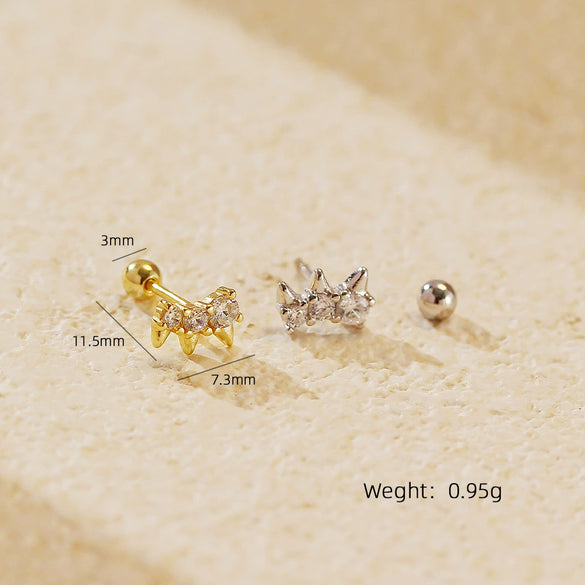 Wholesale Earring 925 Silver Geometric Diamond Rivet Screw Style