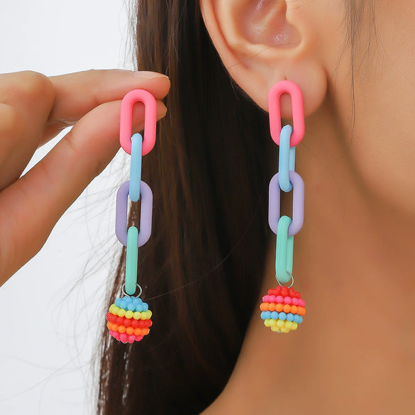 Wholesale Earrings Acrylic Geometric Baking Paint Style