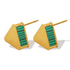 Wholesale Earrings Acrylic Triangle 316L Stainless Steel Gold Plated Geometric Style
