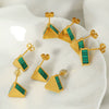 Wholesale Earrings Acrylic Triangle 316L Stainless Steel Gold Plated Geometric Style