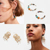 Wholesale Earrings Alloy Acrylic Shell Pearl Geometric Style Electroplating Women's