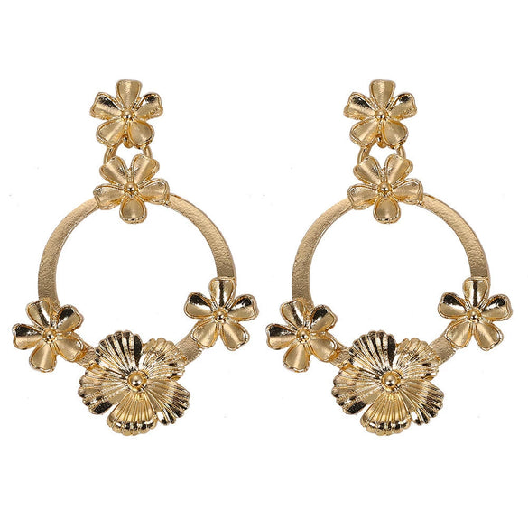 Wholesale Earrings Alloy Acrylic Shell Pearl Geometric Style Electroplating Women's