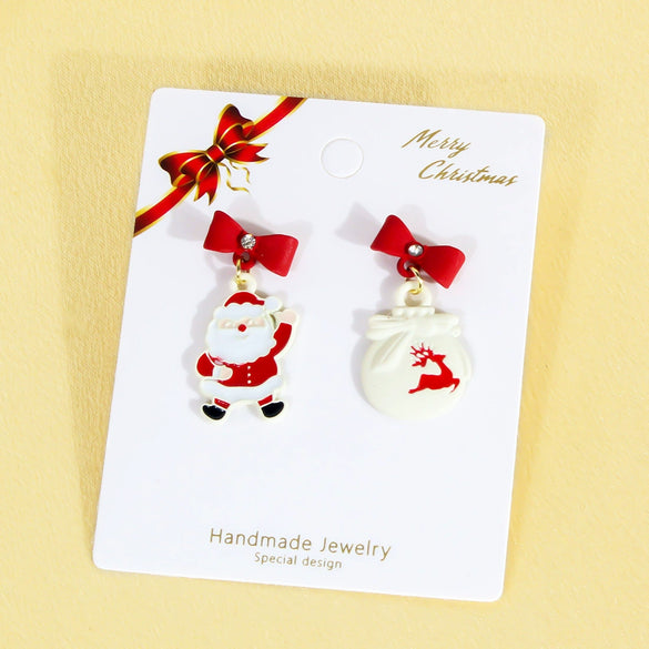 Wholesale Earrings Alloy Cute Festival Elements Bow Cartoon Character
