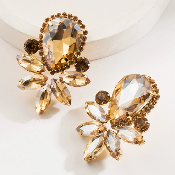 Wholesale Earrings Alloy Diamond Dropshaped Minimalist Natural For Women