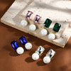Wholesale Earrings Alloy Material Geometric Style Diamond Design