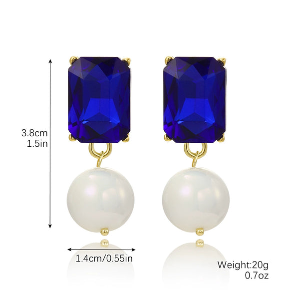 Wholesale Earrings Alloy Material Geometric Style Diamond Design