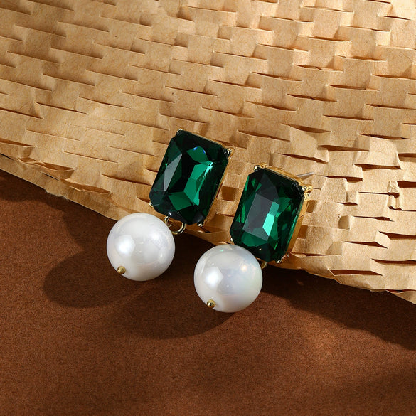 Wholesale Earrings Alloy Material Geometric Style Diamond Design