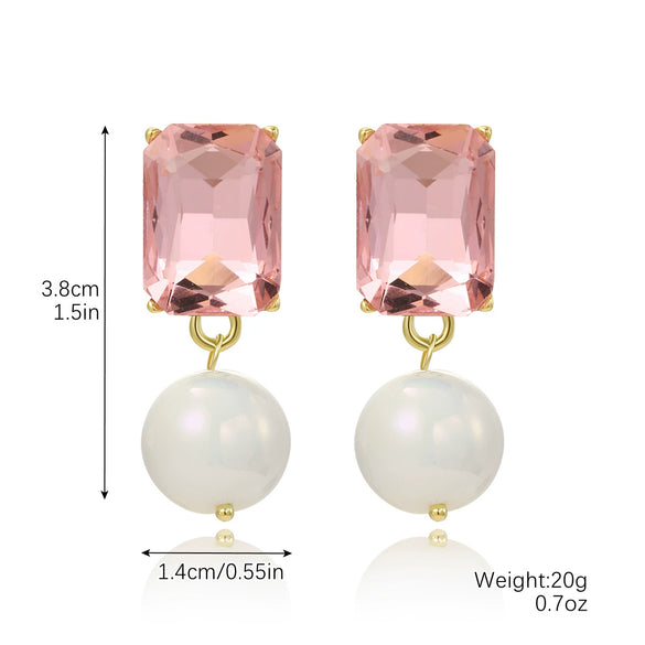Wholesale Earrings Alloy Material Geometric Style Diamond Design