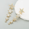 Wholesale Earrings Alloy Multilayer Diamond Fivepointed Star Design