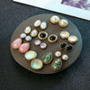 Wholesale Earrings Alloy Resin Cat's Eye Geometric Electroplating For Women