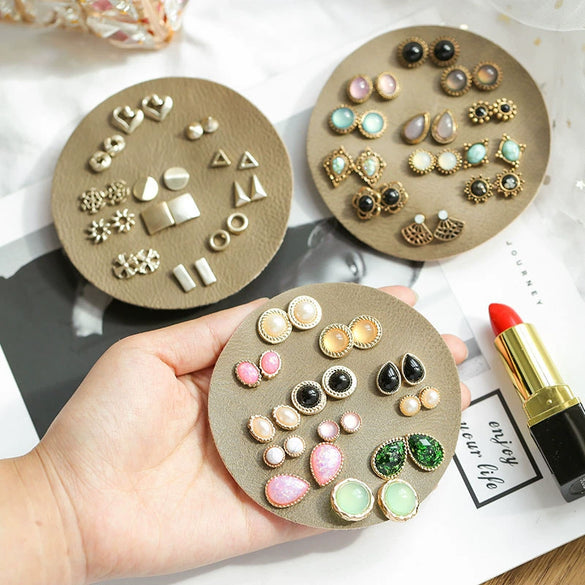 Wholesale Earrings Alloy Resin Cat's Eye Geometric Electroplating For Women