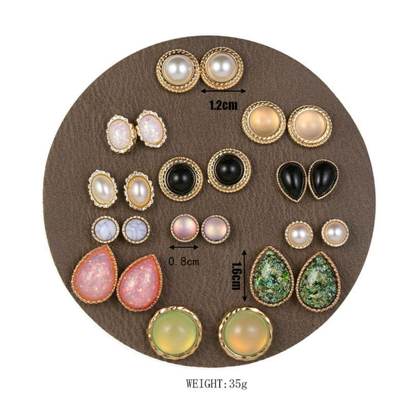 Wholesale Earrings Alloy Resin Cat's Eye Geometric Electroplating For Women