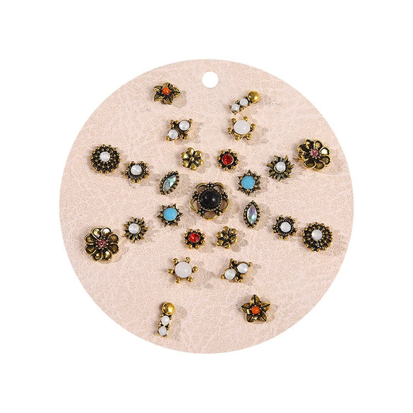 Wholesale Earrings Alloy Resin Cat's Eye Geometric Electroplating For Women