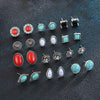 Wholesale Earrings Alloy Turquoise Geometric Street Style Electroplating For Women