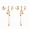 Wholesale Earrings Brass 18K Zircon Star Pattern Set
