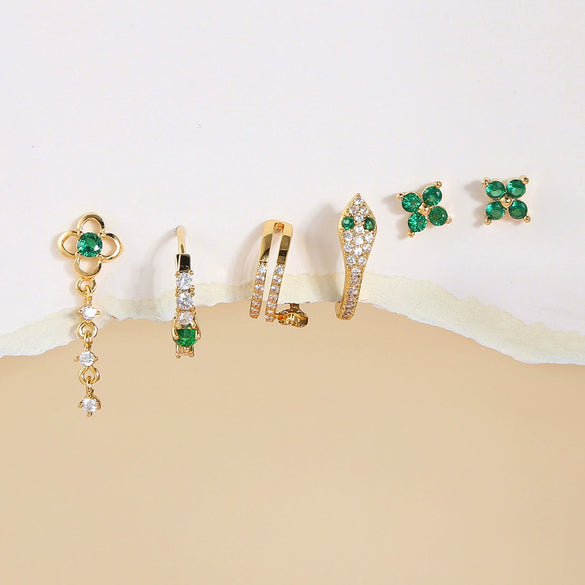 Wholesale Earrings Brass Plant Flowers Style Flower Modeling Electroplating