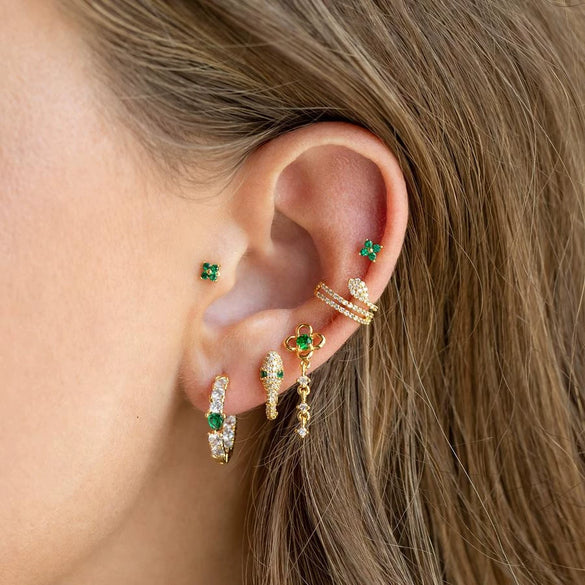 Wholesale Earrings Brass Plant Flowers Style Flower Modeling Electroplating