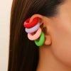 Wholesale Earrings Ccb Material Geometric Style Oval Hollow Electroplated Ear Clip
