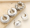 Wholesale Earrings Ccb Material Geometric Style Oval Hollow Electroplated Ear Clip