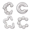 Wholesale Earrings Ccb Material Geometric Style Oval Hollow Electroplated Ear Clip