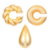 Wholesale Earrings Ccb Material Geometric Style Oval Hollow Electroplated Ear Clip
