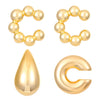 Wholesale Earrings Ccb Material Geometric Style Oval Hollow Electroplated Ear Clip