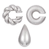Wholesale Earrings Ccb Material Geometric Style Oval Hollow Electroplated Ear Clip