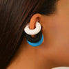 Wholesale Earrings Ccb Material Geometric Style Oval Hollow Electroplated Ear Clip