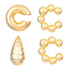 Wholesale Earrings Ccb Material Geometric Style Oval Hollow Electroplated Ear Clip