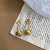 Wholesale Earrings Copper Alloy Geometric Matte Circle Knotted Hanging Basket Non Pierced Screw Clip