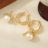 Wholesale Earrings Copper And Pearl French Retro U Shape Inlaid With Pearls
